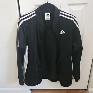 Adidas Kids (14-16) Black and White Windbreaker